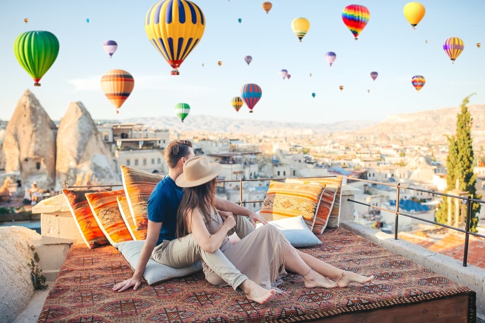 Terrace for two at blue hour